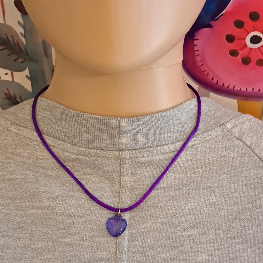 Purple Heart Pendant Necklace